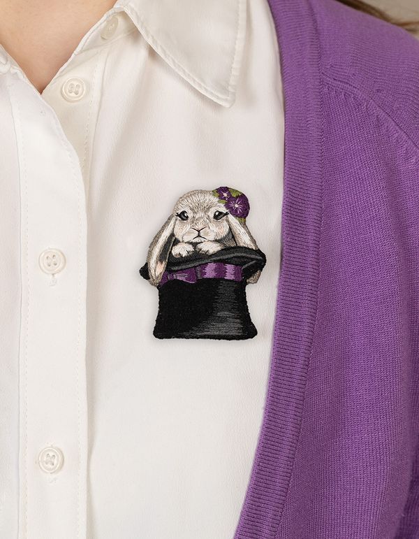 Набор для вышивания нитками Panna, Живая картина. брошь Малыш-фокусник, 6х5 см