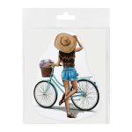 Термотрансфер, 1 шт, М-224 девушка с велосипедом 13х17 см, Gamma M №02