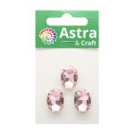 Хрустальные стразы в цапах овальной формы, розовый 13х18 мм, 3 шт, ОЦ007НН1318