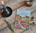 Набор для вышивания нитками Сделай своими руками, Пейзаж с люпинами, 13.5х20 см