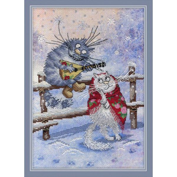 Набор для вышивания нитками МП Студия, По морозу босиком, 23х16 см, 484116