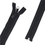 Молния спираль (витая) Т5 (5 мм) 1 зам., разъем., 140 см, 2-язычковая, 002 черный, G105 Gamma, 10 шт