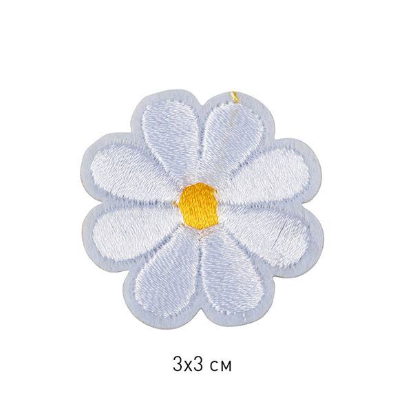 Термоаппликация TBY-2197 Цветочек 3х3 см, белый уп.10 шт