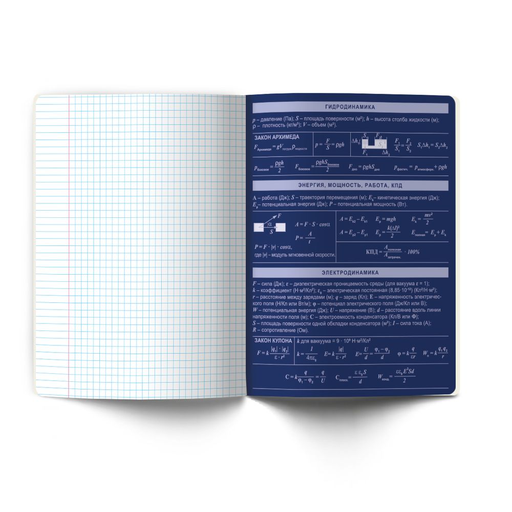 Тетрадь со справочным материалом Золотые главы, тисн.золот.фольгой, A5 48 л. на скобе 65 г/м², белизна 100% 10 шт клетка, 01853 Золотые главы Физика, Светоч Т286