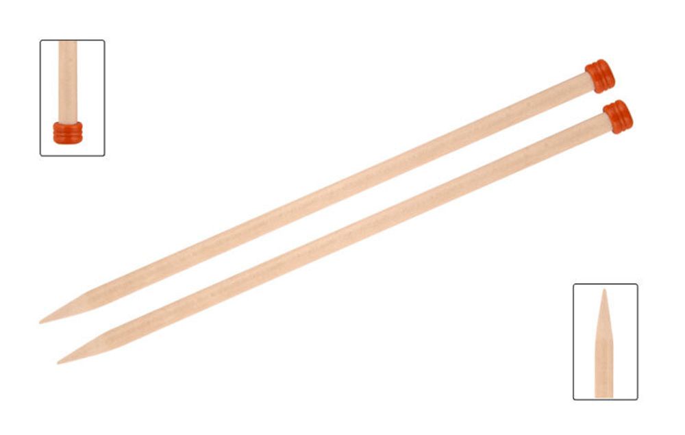 Спицы прямые Knit Pro Basix Birch ⌀15 мм, 40 см, 35289