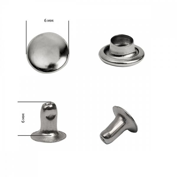 Хольнитены односторонние сталь 6х6 мм, №0, TBY.5106 цв. никель уп. 1000 шт, TBY