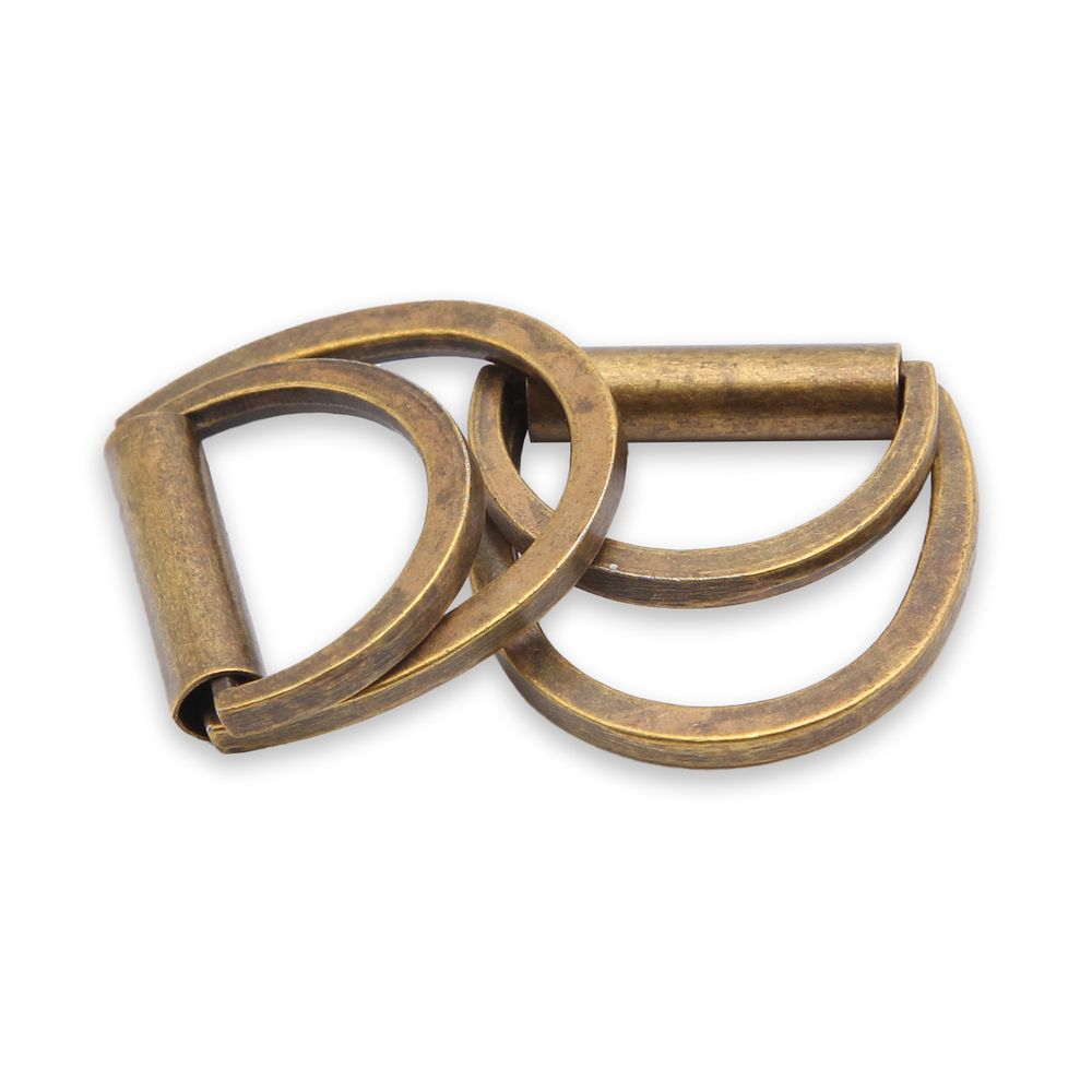 Полукольцо двойное металл внутр. 15 мм (внешн. 22х22 мм), 2 шт, металл, бронза, MT-1852