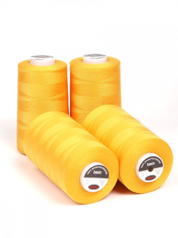Нитки швейные Max 40/2, 4570 м (5000 ярд), 137 желтый / 4 бобины Нитки швейные Max 40/2, 4570 м (5000 ярд), 137 желтый / 4 бобины