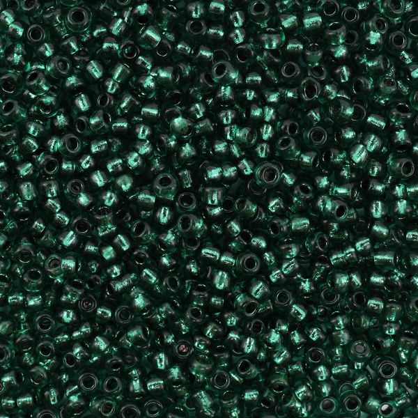 Бисер Astra&Craft 11/0 (2.1 мм), 200 г (10х20 г), цв. 53А изумрудный/прозрачный с серебрист. центром