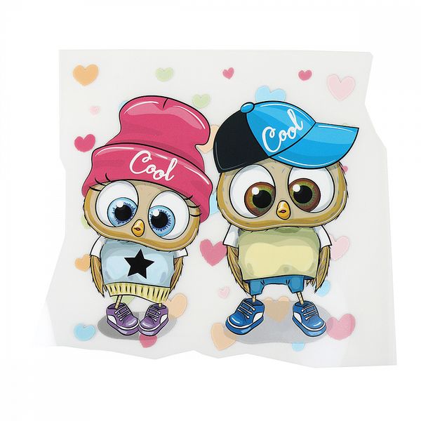 Термотрансфер арт.1218 Совы 12х12см, уп.10 шт