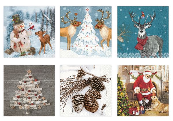 Салфетки для декупажа ассорти №0823-05, 6 шт, Новогодняя сказка, Love2art №0823-05
