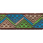 Резинка для подтяжек (помочная) 25.0 мм / 20 метров, жаккардовая, 000181 коричн./беж./салат./бирюз, Gamma 16с3893