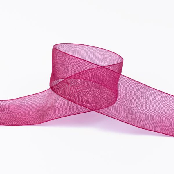 Лента капроновая (органза) 25.0 мм / 22.8±1 метра, 041 т.бордовый, Blitz OR-25