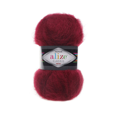 Пряжа Alize (Ализе) Mohair Classic New / уп.5 мот. по 100 г, 200м, 057 бордовый A