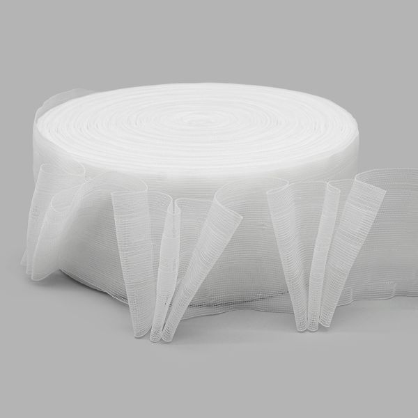 Лента (тесьма) шторная: сборка лучевая (1:2.5) 80 мм / 100 метров