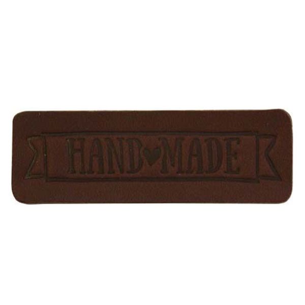 Термоаппликация из кожи Hand Made 5,65х1,8см, 100% кожа, 40 светло-коричневый