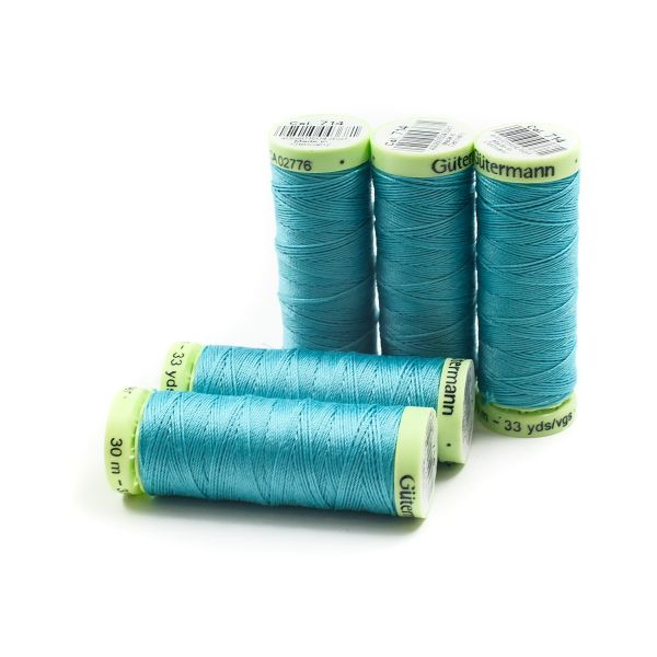 Нитки отделочные Gutermann Top Stitch, 30м, 714 умеренный аквамарин, 5 катушек