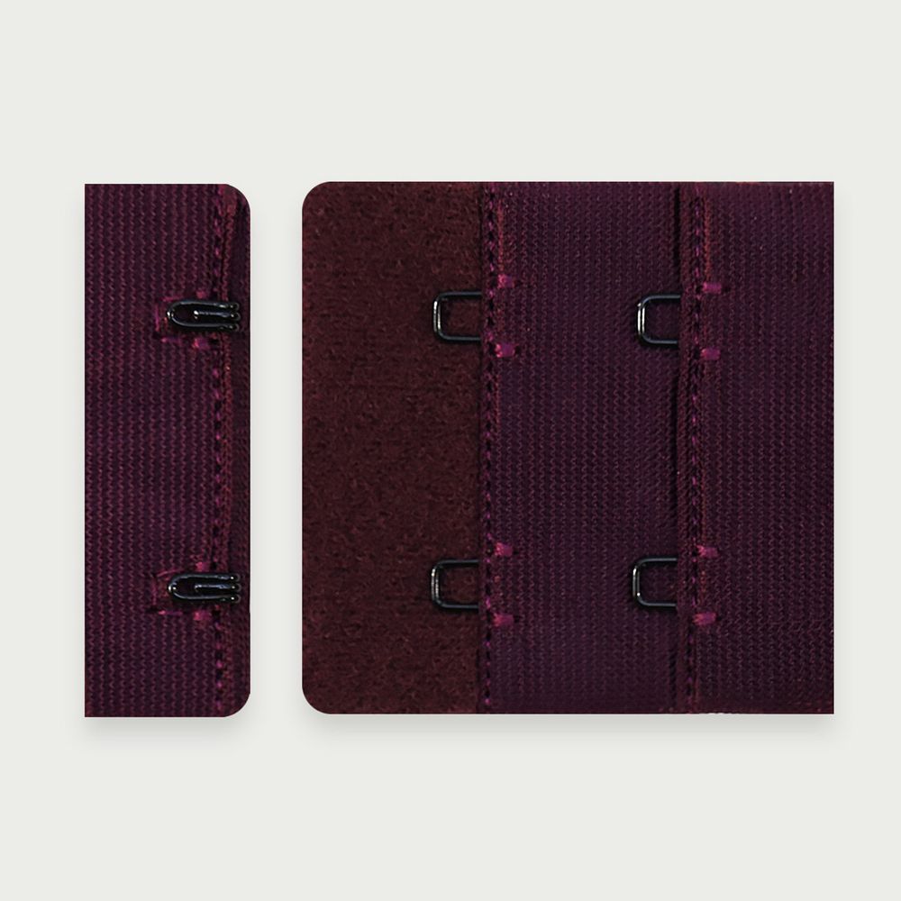 Застежки для бюстгальтера текстильные 2х2, 44 мм, 25 шт, 076 сливовое вино, Arta