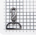 Карабин металл 38.0 мм (64х45 мм), чер/никель, 4 шт