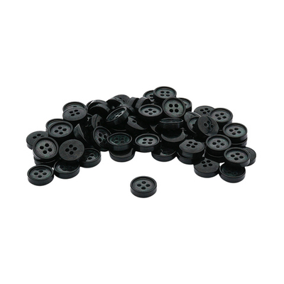 Пуговицы 4 прокола 18L (11мм), пластик (Blk-02 черный), CB_M-57, 72 шт