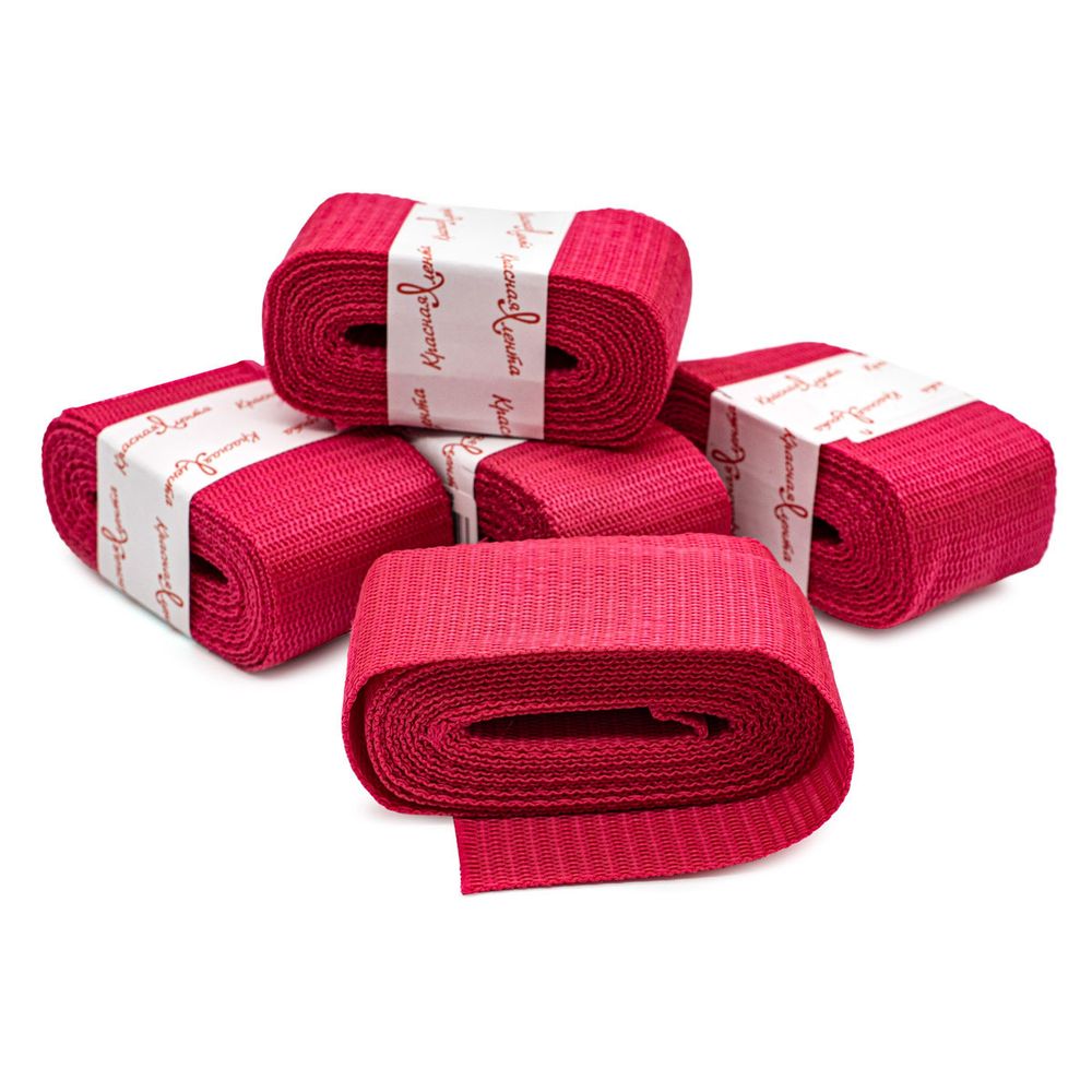 Стропа (ременная лента) 50 мм / 5х2.5 метра, толщ. 1.0 мм, [28 г/пог.м], 100% п/э, 11 малиновый /TOS/