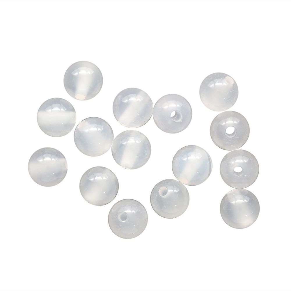 Бусины натуральный камень белый агат 6 мм, 15 шт в упак, Астра