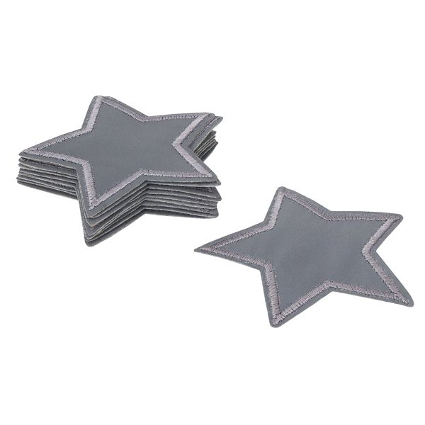 Светоотражающая термоаппликация звезда 6.5х6.5 см, 10шт