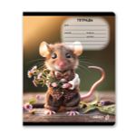 Тетрадь ученическая школьная, A5 18 л. на скобе 65 г/м², белизна 100% 20 шт клетка, 01414 Любопытные мордочки, Светоч Т75