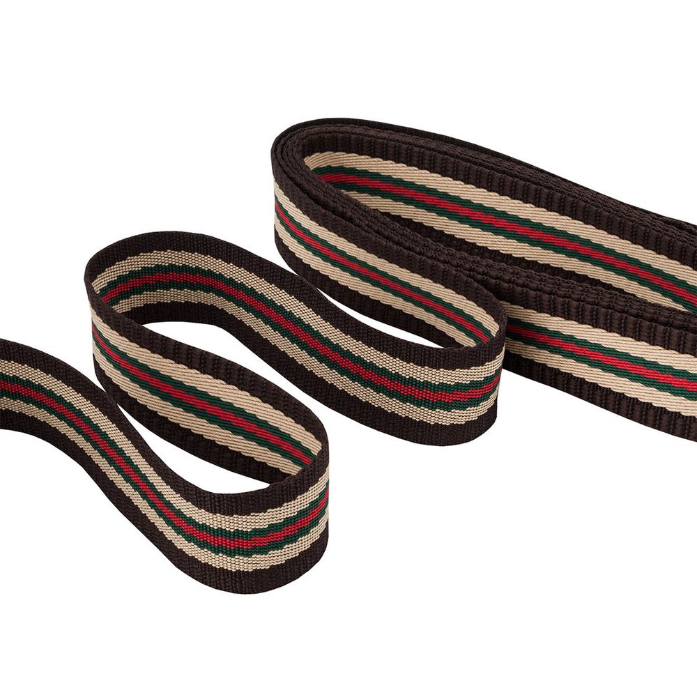 Стропа (ременная лента) 30 мм / 3 метра, [25 г/пог.м], с принтом 2-сторонняя, 1217 бежевый/коричневый, 3Al361