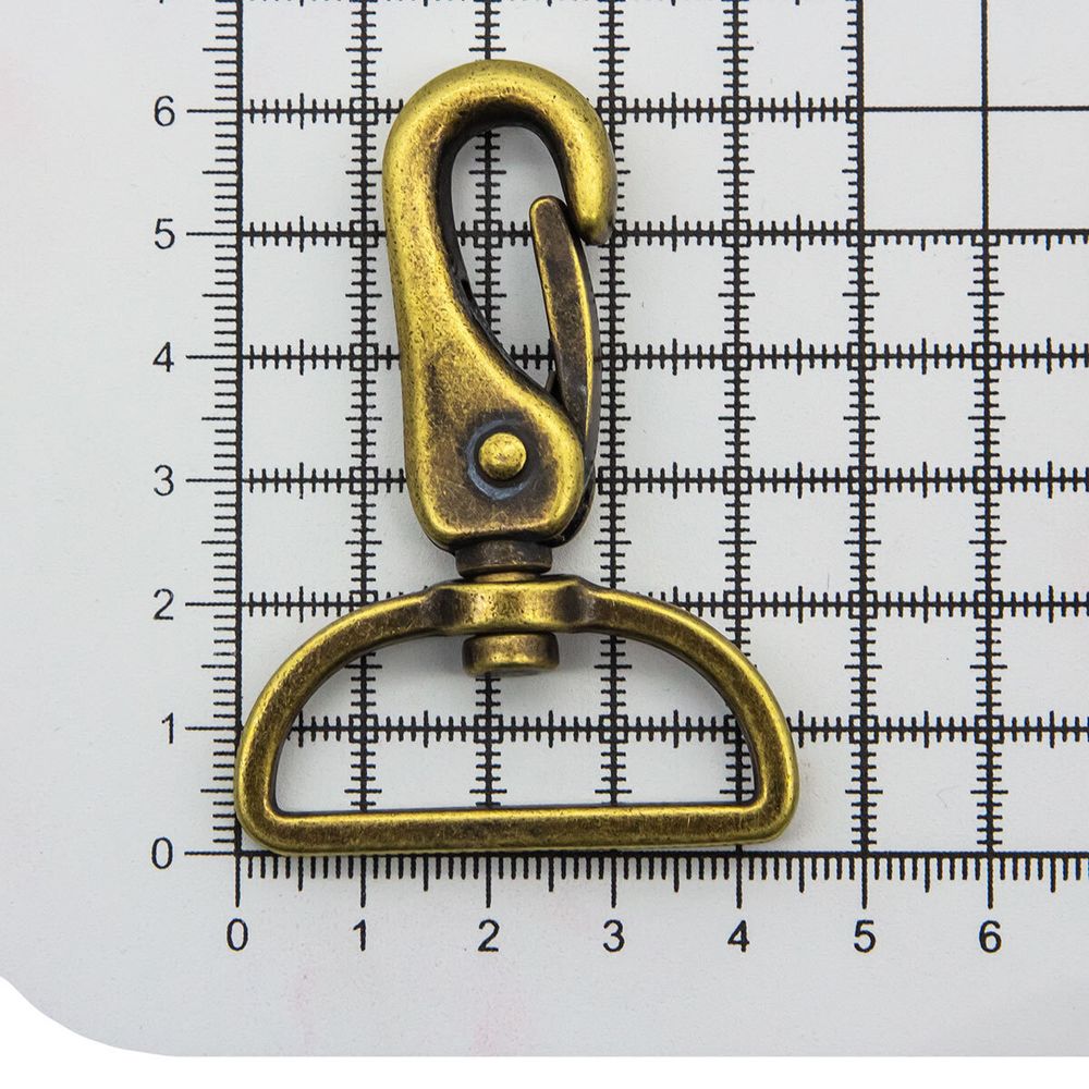 Карабин металл 38.0 мм (63х45 мм), латунь мет, 4 шт