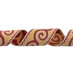 Лента (тесьма) жаккардовая 50.0 мм / 25 метров, Орнамент для северных народов, рис 9605 белый/бордовый/бежевый, Gamma С3775