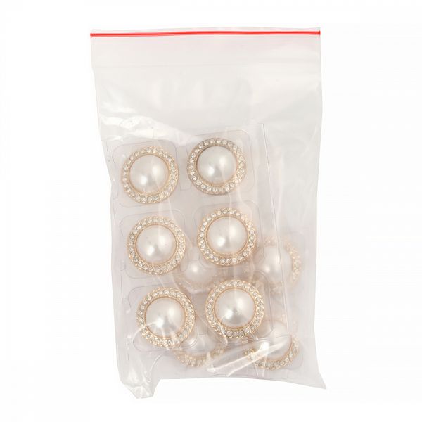 Пуговицы металлические на ножке 28L-18 мм, С-MP15 цв.золото/перламутр, 10 шт