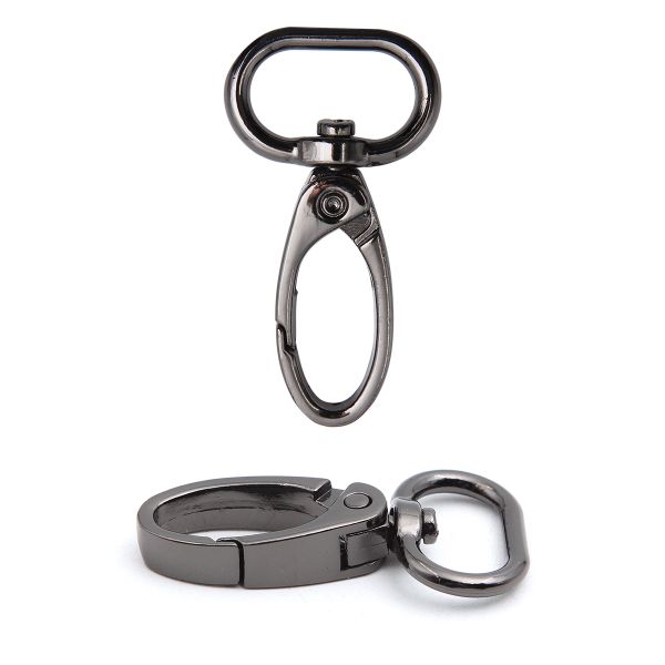 Карабин металл 20.0 мм (47х25 мм), чер.никель, ГУ12849, 4 шт