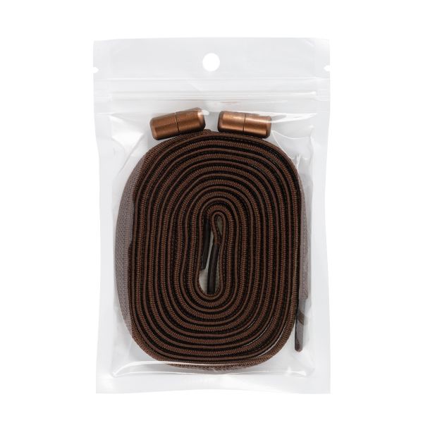 Шнурки эластичные с застежкой 6 мм, №10 т. Коричневый, Gamma GBG-06