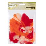 Перья декоративные 5-10 см, 5х3 г,±0.5 г, 30 Красный/оранжевый/ белый, Mr.Painter PLU-04