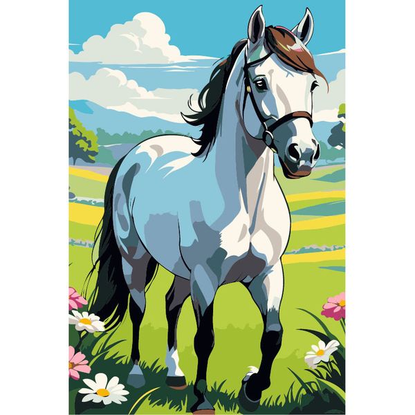 Картина по номерам Cristyle SP031, Лошадка в степи, 20х30 см