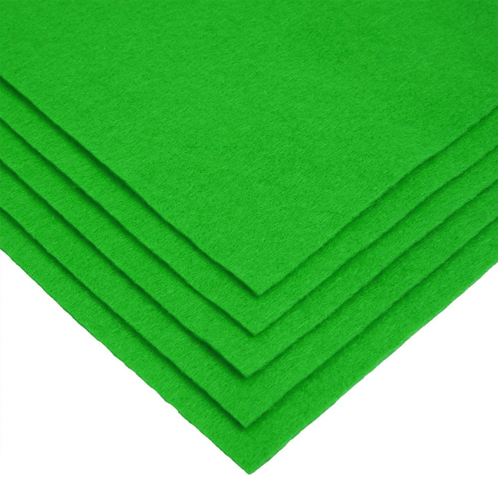 Фетр листовой 1 мм, 20х30 см, 5 шт, 044 зеленый, Blitz FKC10-20/30