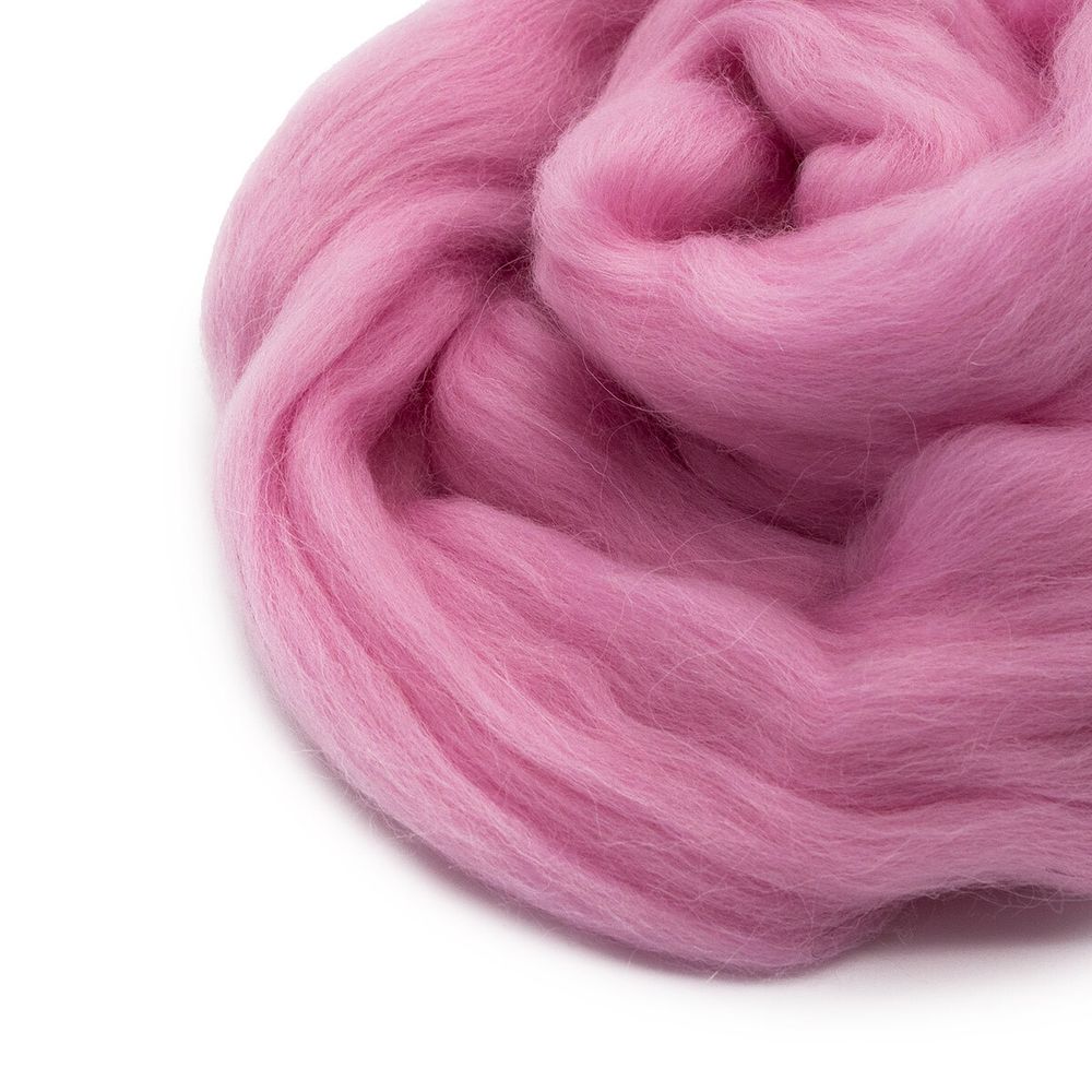 Лента для валяния полутонкая, 100% шерсть, 50гр Камтекс, цв.055 св.розовый