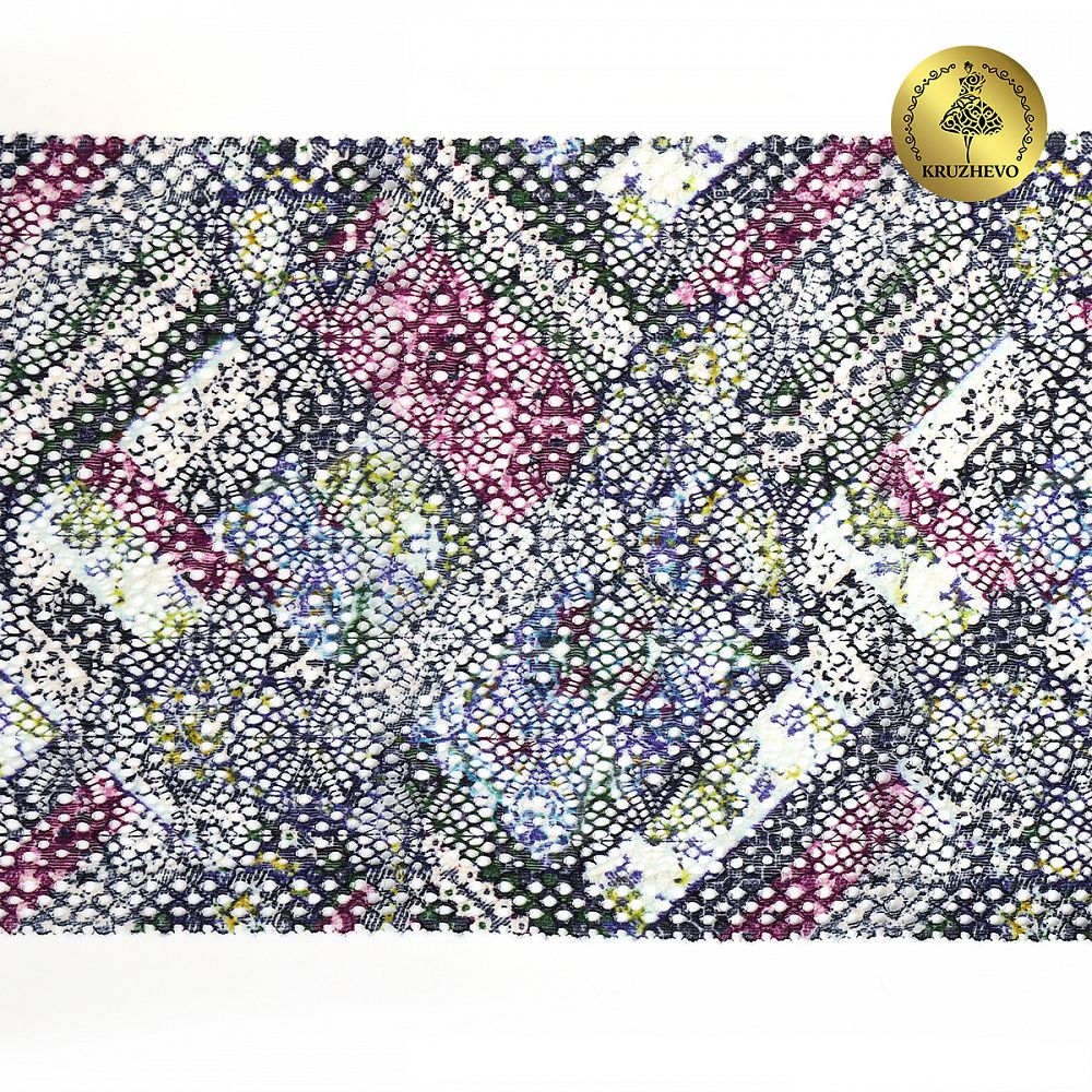 Кружево бельевое эластичное 220 мм / 10 м, 26, цв.мульти, Kruzhevo