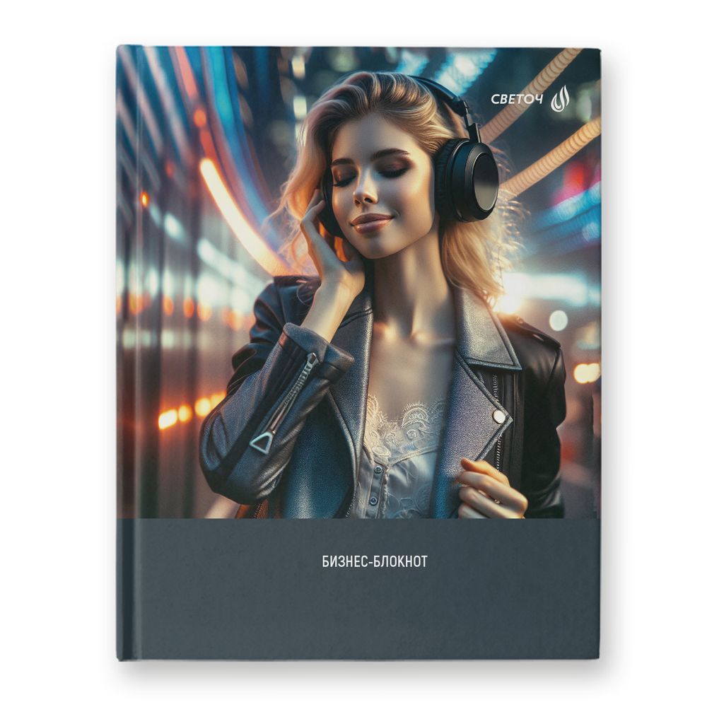 Бизнес-блокнот A5+ 80 л. 22 шт, клетка, матовая ламинация + выборочный лак, Музыка души 01160, Светоч ББ99
