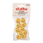 Бусины полимерная глина ⌀16 мм, 10 шт, /РП/, №15 желтый/ с красными сердцами, Zlatka PCR-16