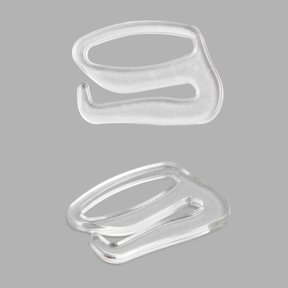 Крючки для бюстгальтера пластик 20.0 мм, прозрачный, 100 шт