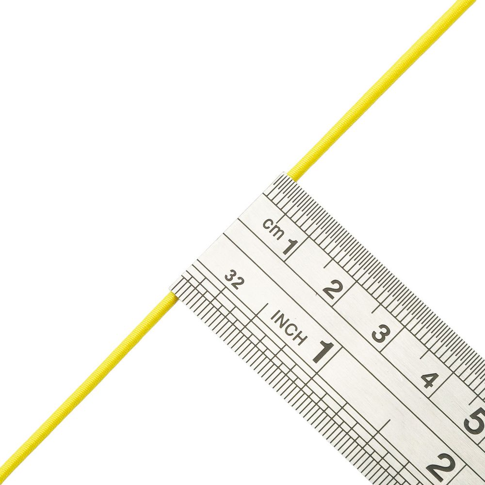 Резинка шляпная (шнур эластичный) ⌀2.0 мм / 30 метров, желтый