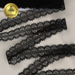 Кружево отделочное в стиле "трикотаж" диз. 932, цв.черный, уп. 22,86 м