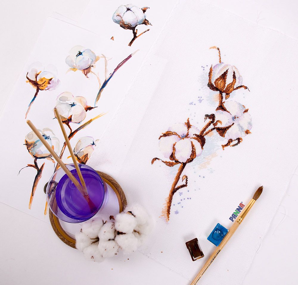 Набор для вышивания нитками Panna, Хлопок, 15х30 см