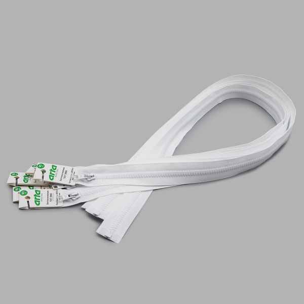 Молния трактор Arta Т6 (6 мм) 1 зам., разъем., 90 см, цв. 001 белый, уп.5 шт