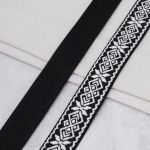 Стропа (ременная лента) 38 мм / 3 метра, [36.33 г/пог.м], с принтом 1-сторонняя, T0783 черный/белый, 3Al359