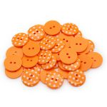 Пуговицы 2 прокола, Горошек 36L (331 оранжевый), 36 шт