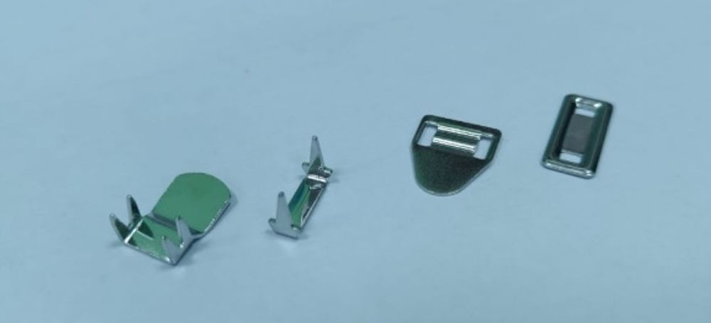 Крючки брючные (юбочные) BRF10-206 металл 10 мм, установочные, никель, 4 шипа, 1000 комплектов, Брючникофф