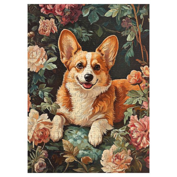 Пазл. Премиальная коллекция 500 элементов, TOP-PZL-500/01 Корги в цветочном саду, Фрея